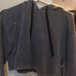 Dark grey cropped hoodie